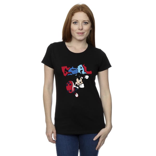 Disney Womens/Ladies Mickey Mouse Goal Striker Pose Cotton T-Shirt