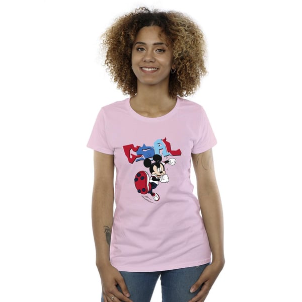 Disney Womens/Ladies Mickey Mouse Goal Striker Pose Cotton T-Shirt