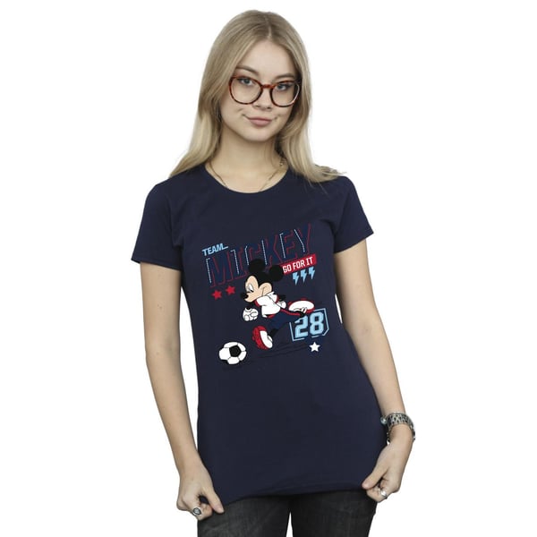 Disney Womens/Ladies Mickey Mouse Team Mickey Football Cotton T-Shirt