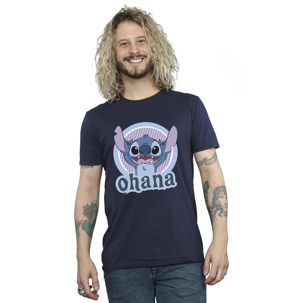 Disney Mens Lilo And Stitch Ohana Circle T-Shirt