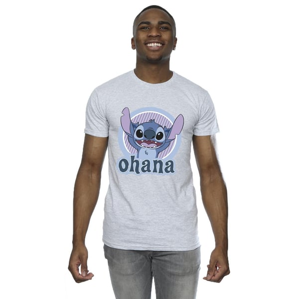 Disney Mens Lilo And Stitch Ohana Circle T-Shirt