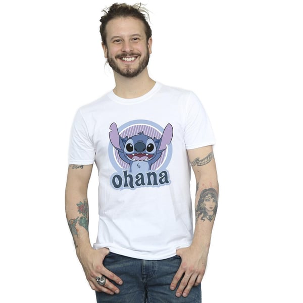 Disney Mens Lilo And Stitch Ohana Circle T-Shirt