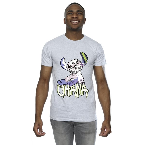 Disney Mens Lilo And Stitch Ohana Graffiti T-Shirt