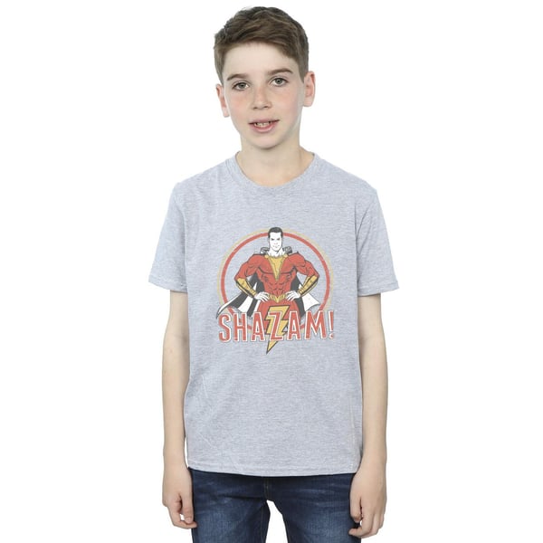 DC Comics Boys Shazam Retro Circle Distressed T-Shirt