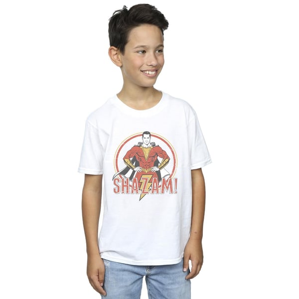 DC Comics Boys Shazam Retro Circle Distressed T-Shirt
