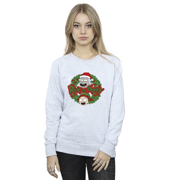 Rick And Morty Womens/Ladies Christmas Wreath Sweatshirt