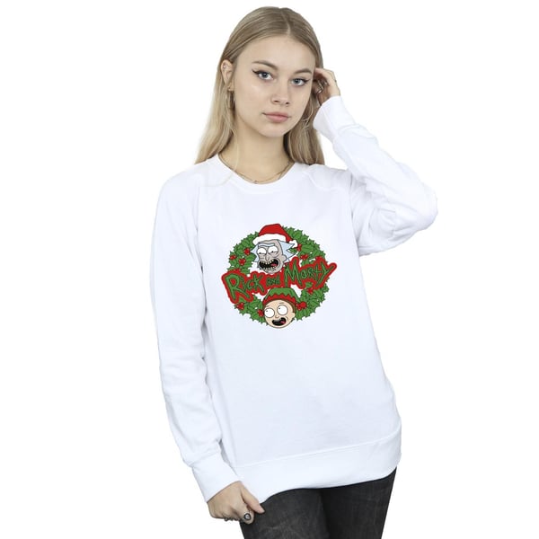 Rick And Morty Womens/Ladies Christmas Wreath Sweatshirt
