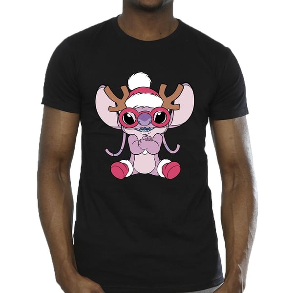 Disney Mens Lilo & Stitch Angel Reindeer T-Shirt