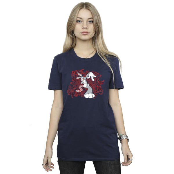 Looney Tunes Womens/Ladies ACME Doodles Bugs Bunny Cotton Boyfriend T-Shirt