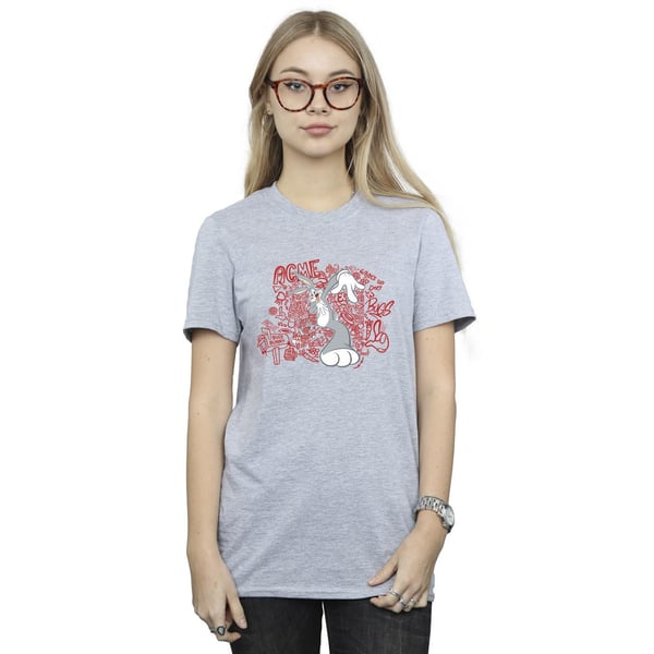 Looney Tunes Womens/Ladies ACME Doodles Bugs Bunny Cotton Boyfriend T-Shirt