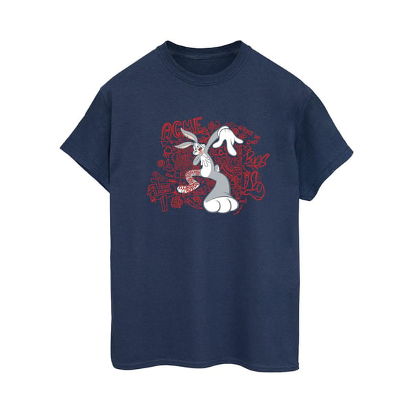 Looney Tunes Womens/Ladies ACME Doodles Bugs Bunny Cotton Boyfriend T-Shirt