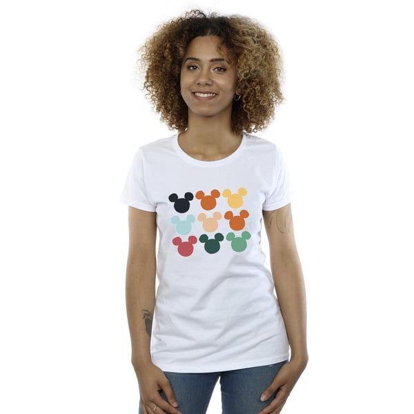 Disney Womens/Ladies Mickey Mouse Heads Square Cotton T-Shirt
