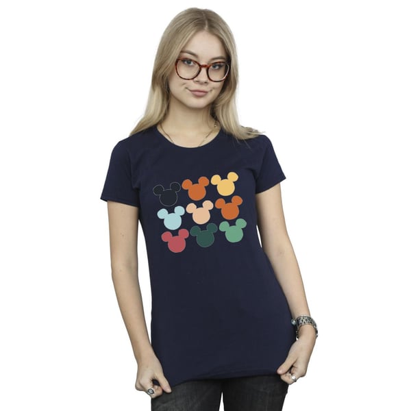 Disney Womens/Ladies Mickey Mouse Heads Square Cotton T-Shirt