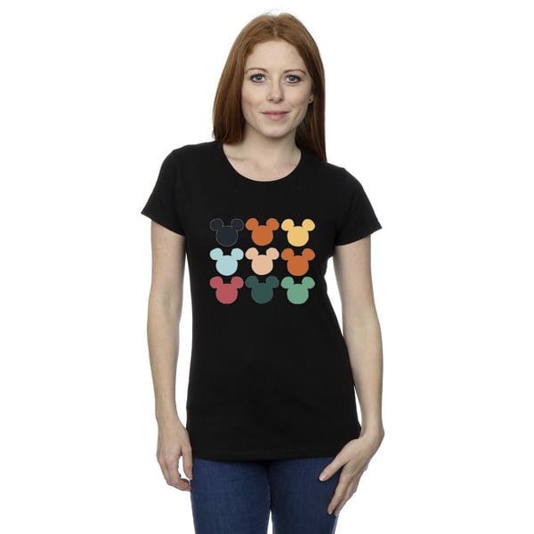 Disney Womens/Ladies Mickey Mouse Heads Square Cotton T-Shirt
