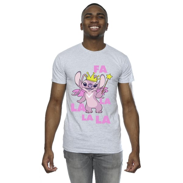 Disney Mens Lilo & Stitch Angel Fa La La T-Shirt
