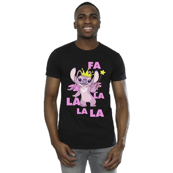 Disney Mens Lilo & Stitch Angel Fa La La T-Shirt