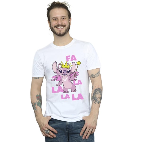 Disney Mens Lilo & Stitch Angel Fa La La T-Shirt