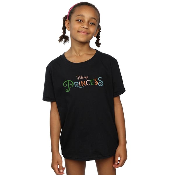 Disney Princess Girls Colour Logo Cotton T-Shirt