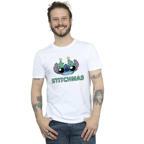 Disney Mens Lilo & Stitch Stitchmas Glasses T-Shirt