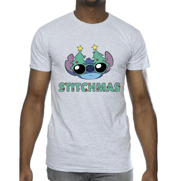 Disney Mens Lilo & Stitch Stitchmas Glasses T-Shirt