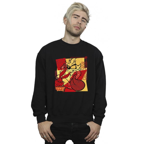 Looney Tunes Mens Taz Bugs Rabbit New Year Sweatshirt