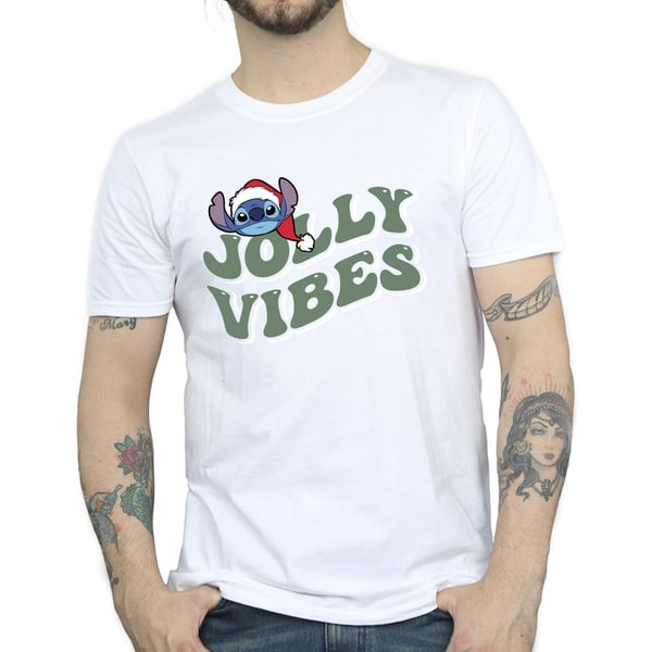 Disney Mens Lilo & Stitch Jolly Chilling Vibes T-Shirt