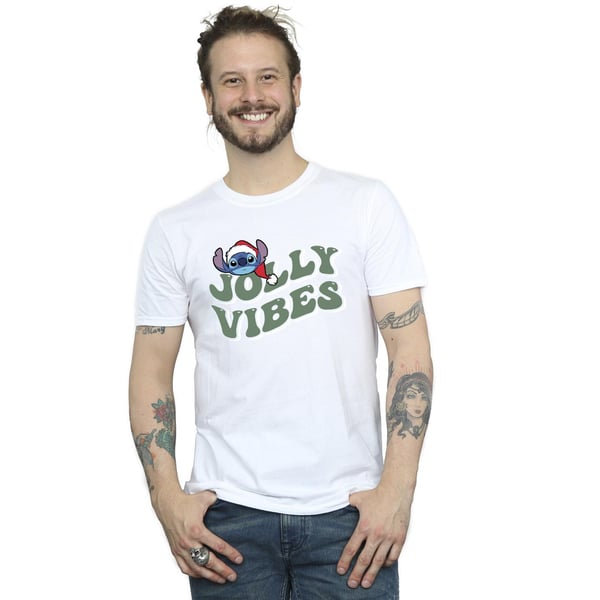 Disney Mens Lilo & Stitch Jolly Chilling Vibes T-Shirt