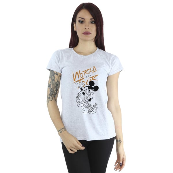 Disney Womens/Ladies Mickey Mouse World Tour Line Cotton T-Shirt