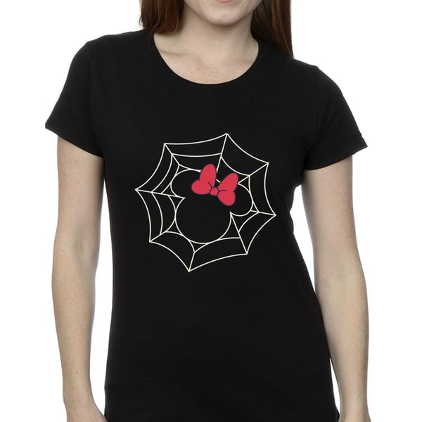 Disney Womens/Ladies Minnie Mouse Spider Web Cotton T-Shirt