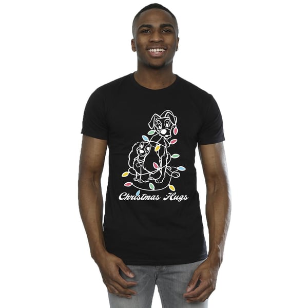 Disney Mens Lady And The Tramp Christmas Hugs T-Shirt