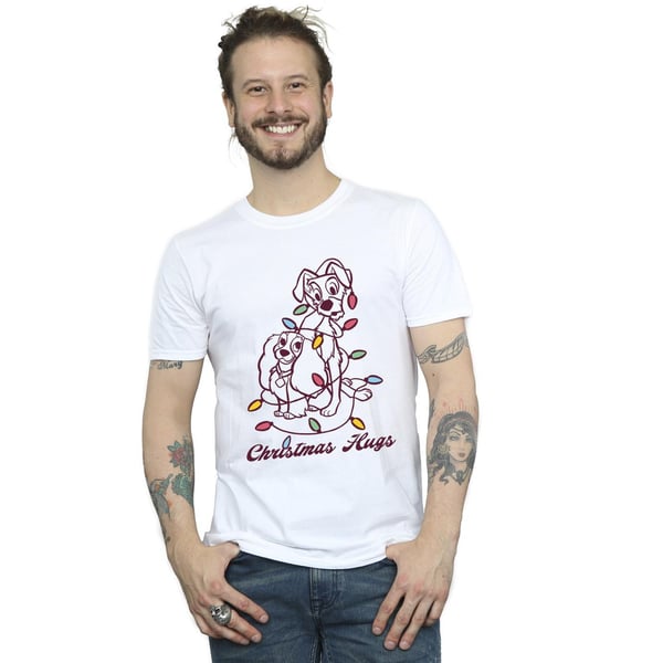Disney Mens Lady And The Tramp Christmas Hugs T-Shirt