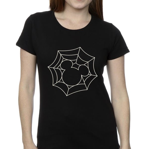 Disney Womens/Ladies Mickey Mouse Spider Web Cotton T-Shirt