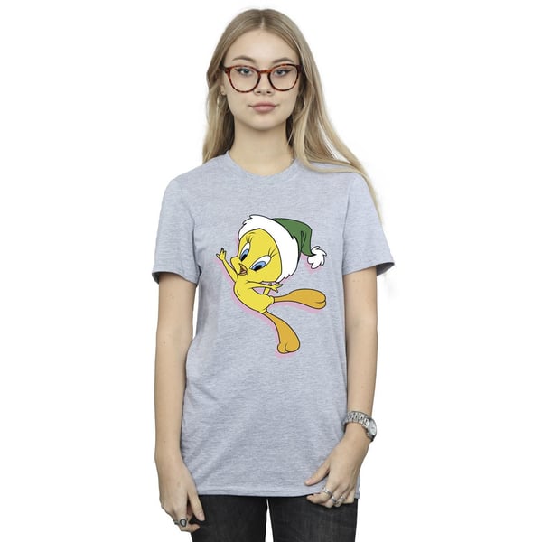 Looney Tunes Womens/Ladies Tweety Christmas Hat Cotton Boyfriend T-Shirt
