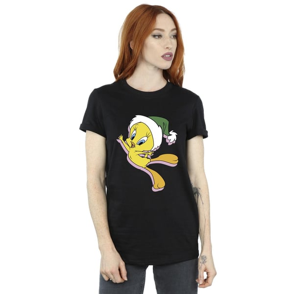 Looney Tunes Womens/Ladies Tweety Christmas Hat Cotton Boyfriend T-Shirt