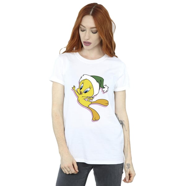 Looney Tunes Womens/Ladies Tweety Christmas Hat Cotton Boyfriend T-Shirt