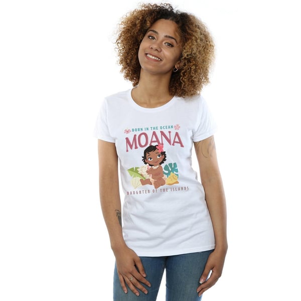 Disney Womens/Ladies Moana Born In The Ocean Cotton T-Shirt
