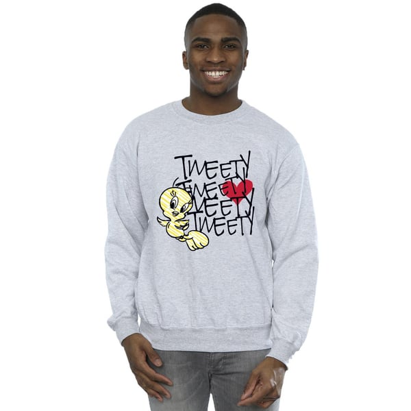 Looney Tunes Mens Tweety Love Heart Sweatshirt