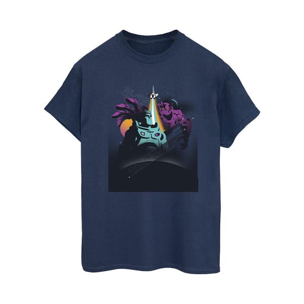 Disney Dam/Dam Lightyear Buzz Och Zurg Bomulls Boyfriend T-shirt