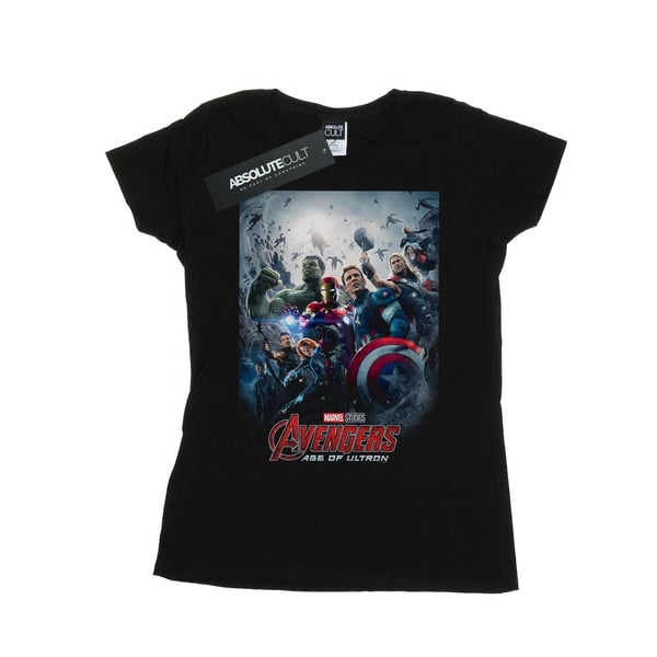 Marvel Studios Naisten Avengers Age Of Ultron -juliste puuvillainen T-paita Marvel Studios Naisten Avengers Age Of Ultron -juliste puuvillainen T-paita