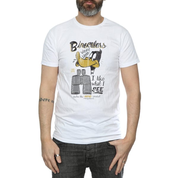 Looney Tunes Mens Daffy Duck Binoculars T-Shirt