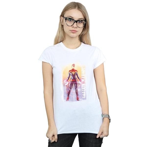 Marvel Womens/Ladies Captain Marvel Watercolour Cotton T-Shirt