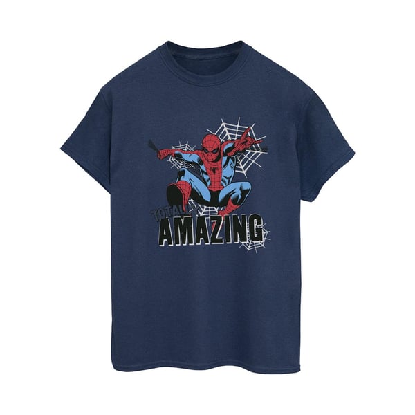 Marvel Dam/Kvinnor Spider-Man Amazing Bomull Boyfriend T-shirt