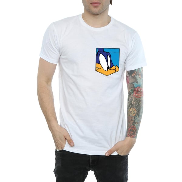 Looney Tunes Mens Road Runner Face Faux Pocket T-Shirt
