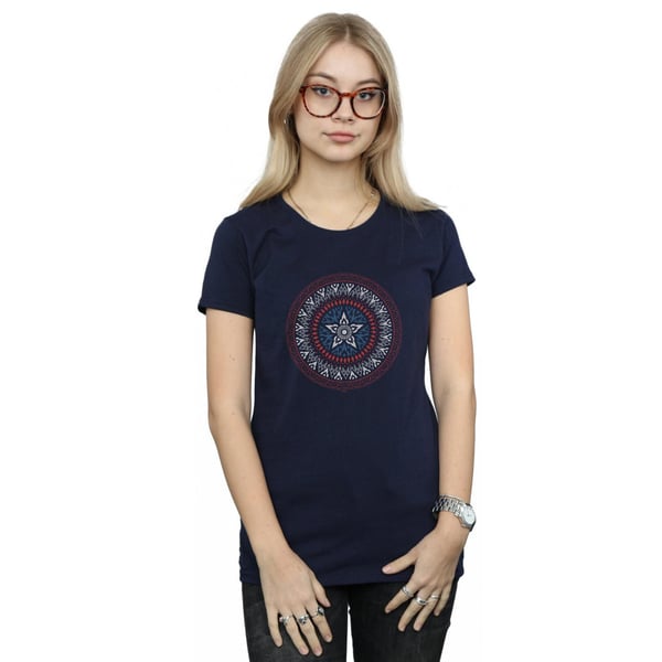 Marvel Womens/Ladies Captain America Ornamental Shield Cotton T-Shirt