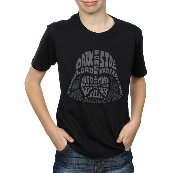 Star Wars Boys Darth Vader Text Head T-Shirt