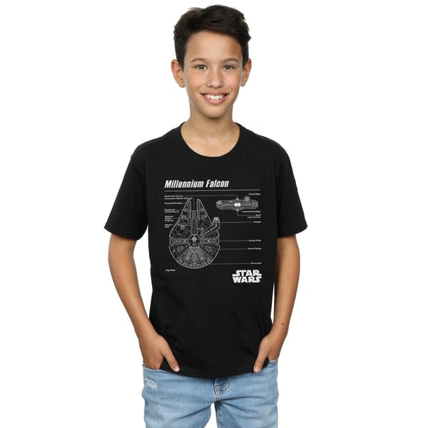 Star Wars Boys Millennium Falcon Blueprint T-Shirt