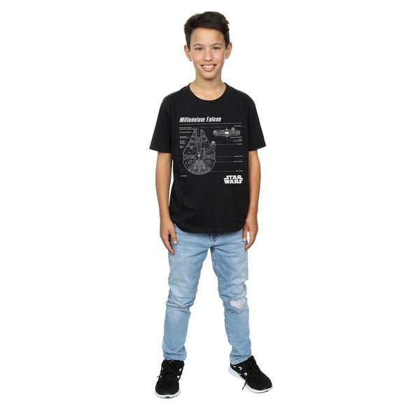 Star Wars Boys Millennium Falcon Blueprint T-Shirt