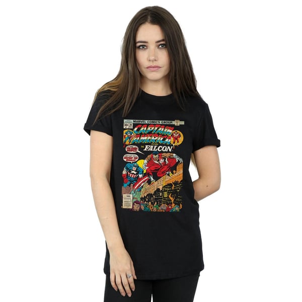 Marvel Womens/Ladies Captain America And Falcon Comic Cover Cotton Boyfriend T-Shirt