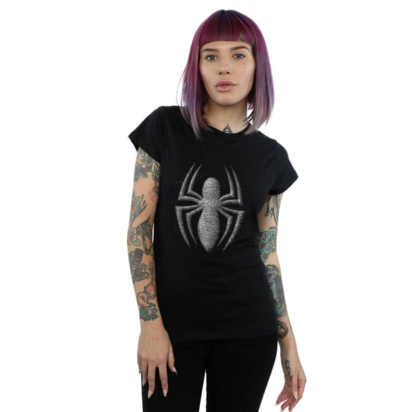 Marvel Womens/Ladies Spider-Man Web Logo Cotton T-Shirt