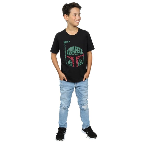 Star Wars Boys Boba Fett Text Head T-Shirt